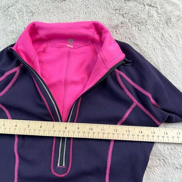 Lululemon Womens Size 4 Reversible Run U Turn Pullover 1/2 Zip Jacket Pink Purpl - Picture 9 of 12
